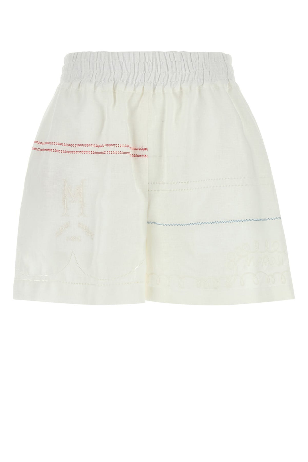 White linen shorts