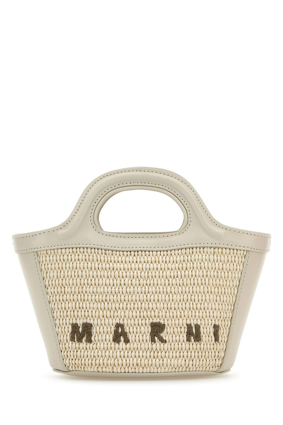 Ivory leather and straw micro Tropicalia Summer handbag