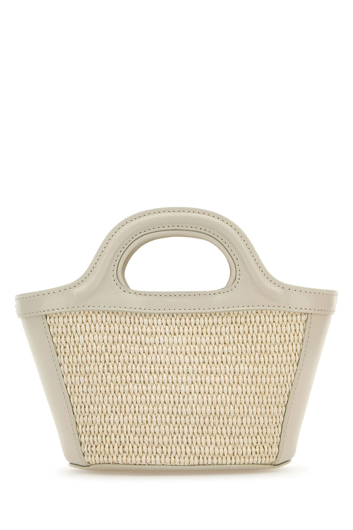 Ivory leather and straw micro Tropicalia Summer handbag