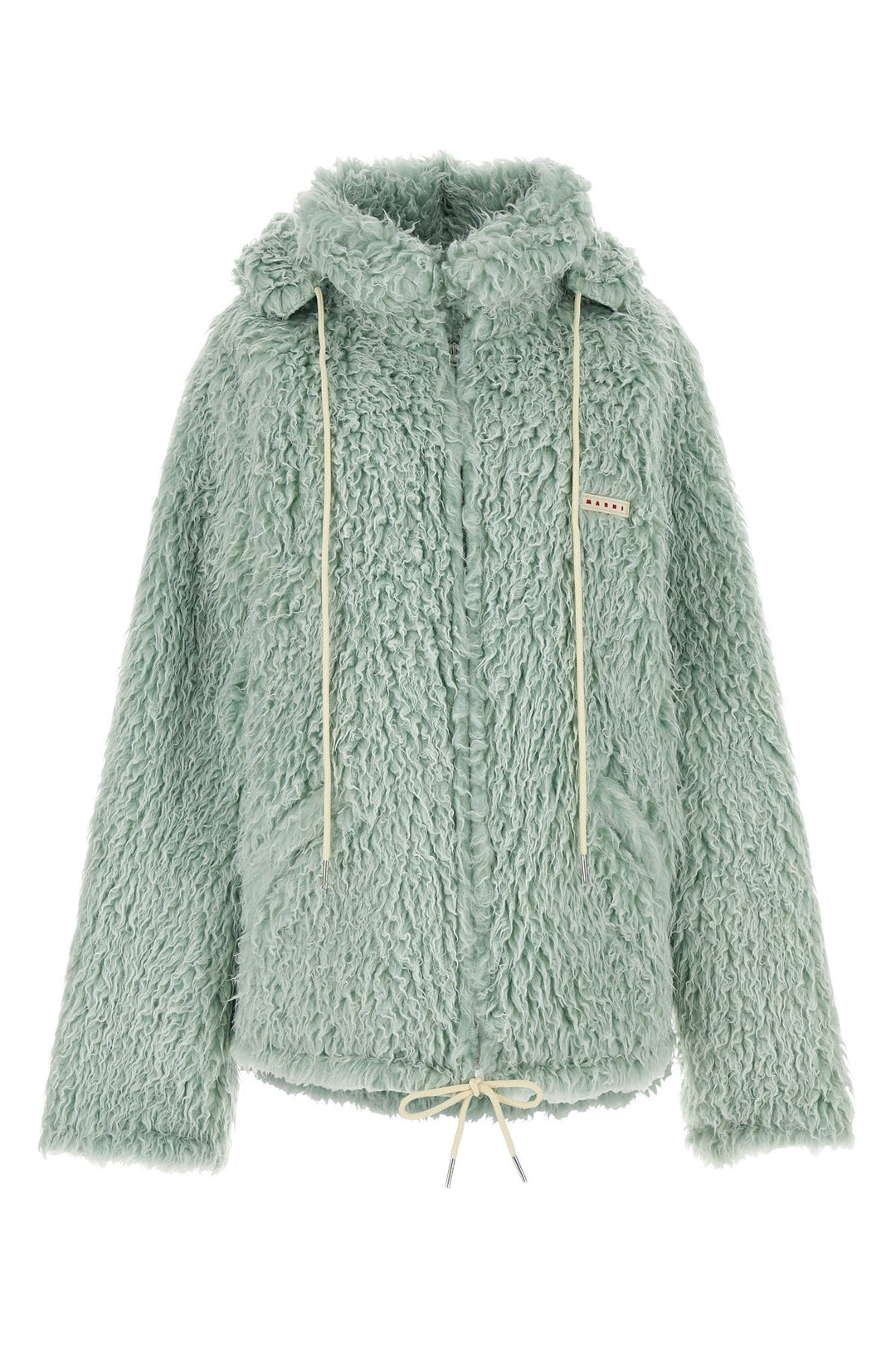 Sea green eco fur coat