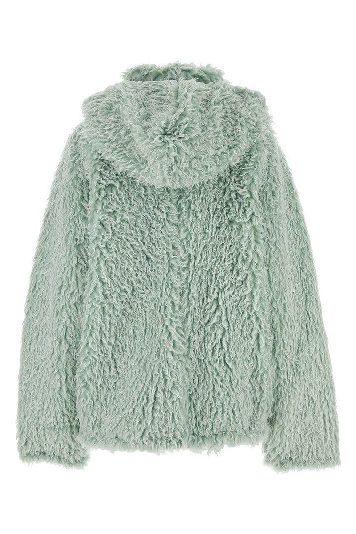 Sea green eco fur coat