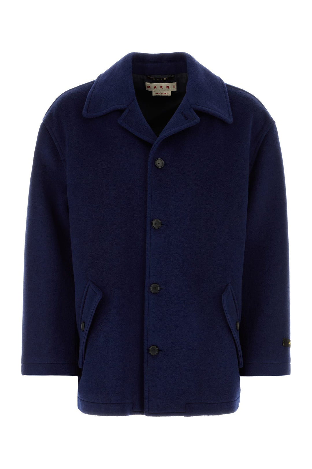 Blue wool blend coat