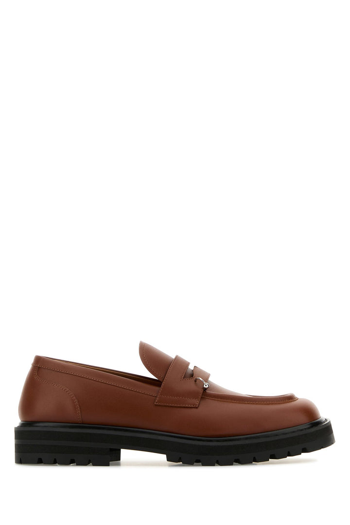 Caramel leather loafers