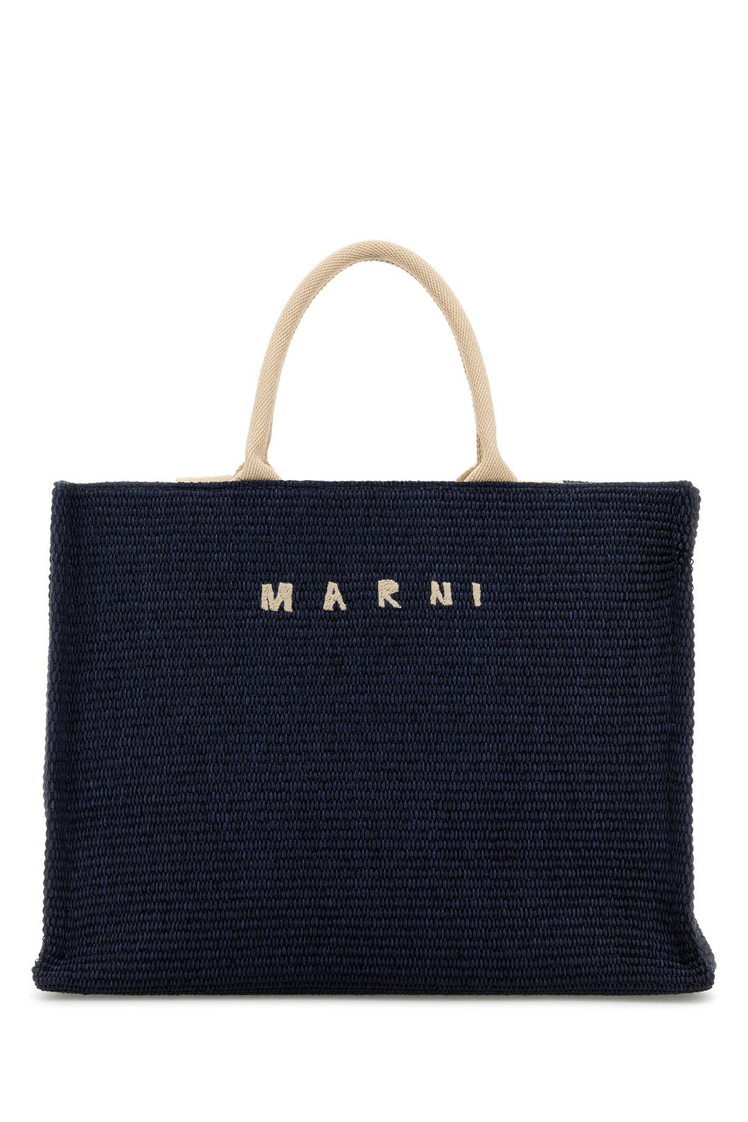 Midnight blue raffia shopping bag