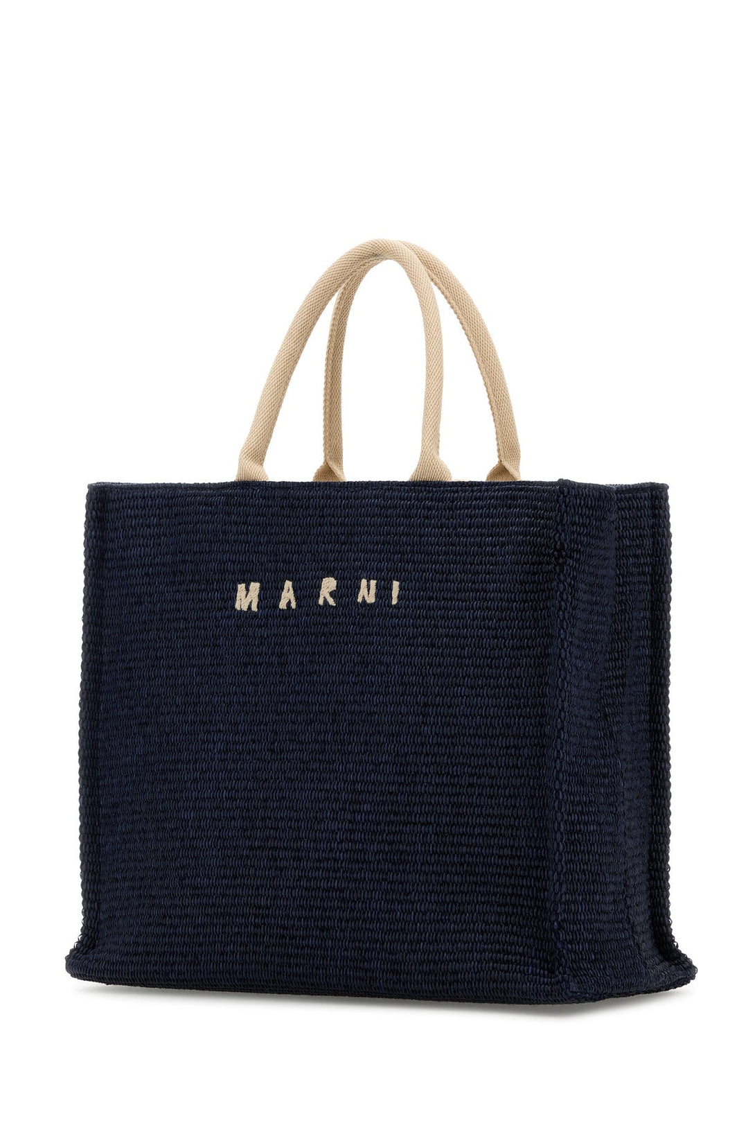 Midnight blue raffia shopping bag