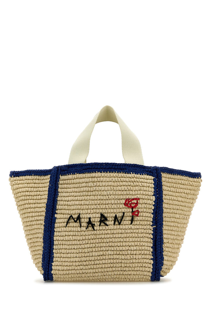 Ivory raffia shopping bag