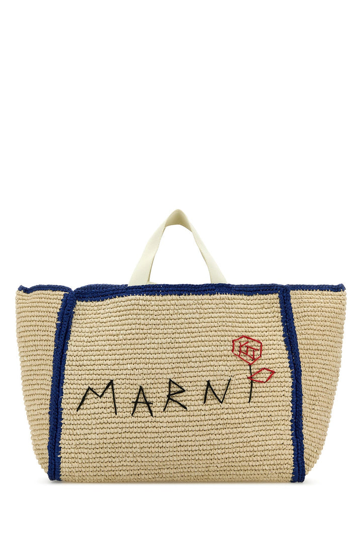 Ivory raffia shopping bag