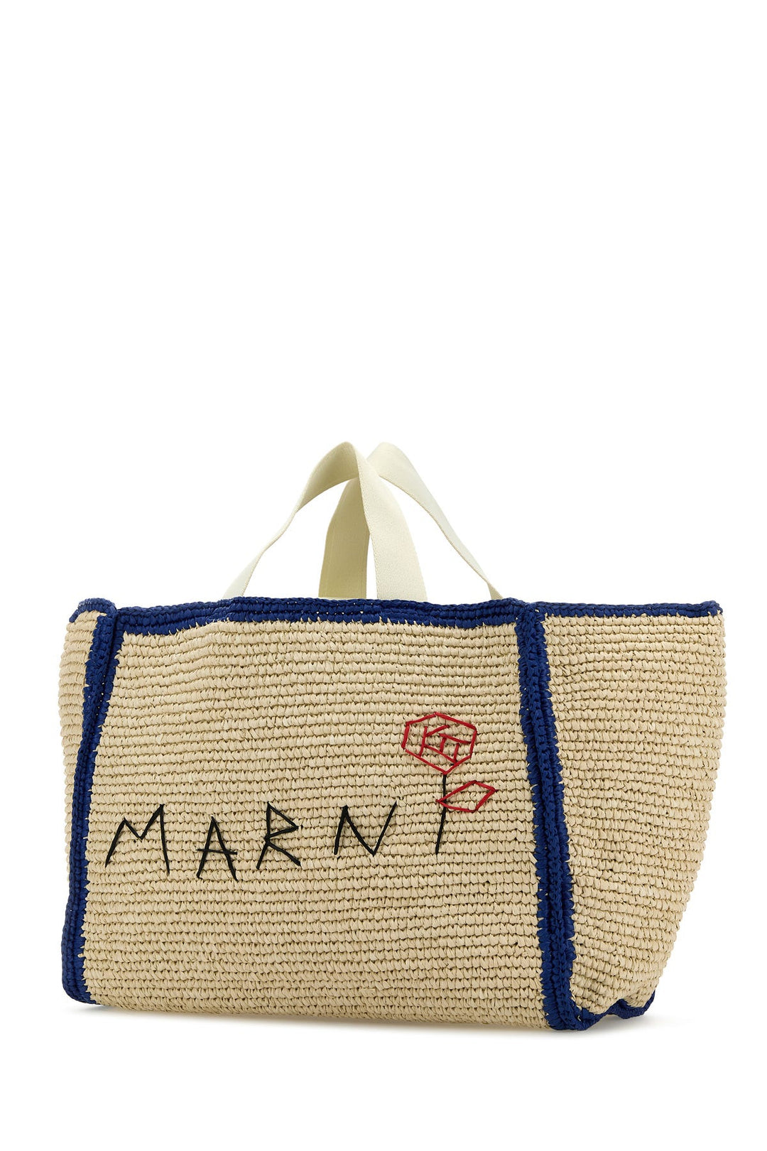 Ivory raffia shopping bag