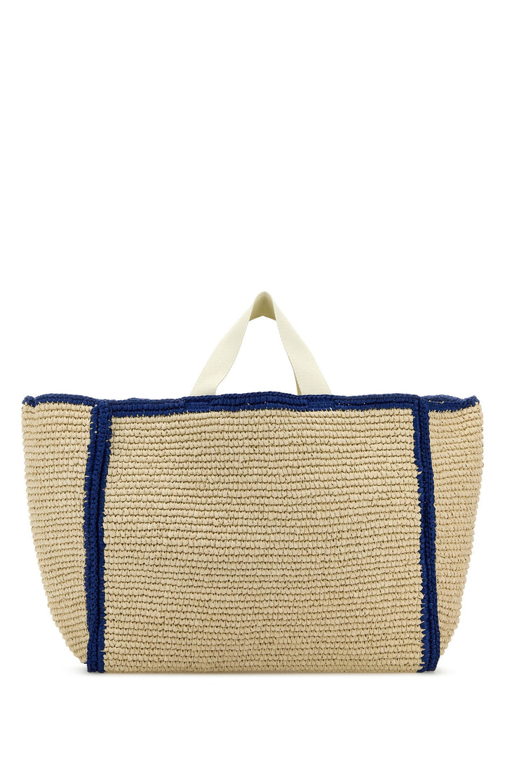 Ivory raffia shopping bag