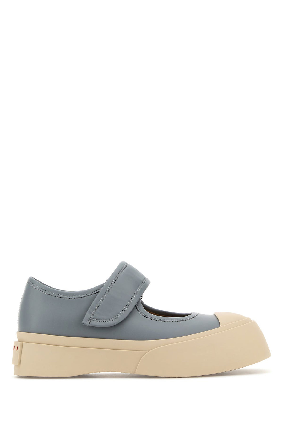 Powder blue leather Mary Jane sneakers