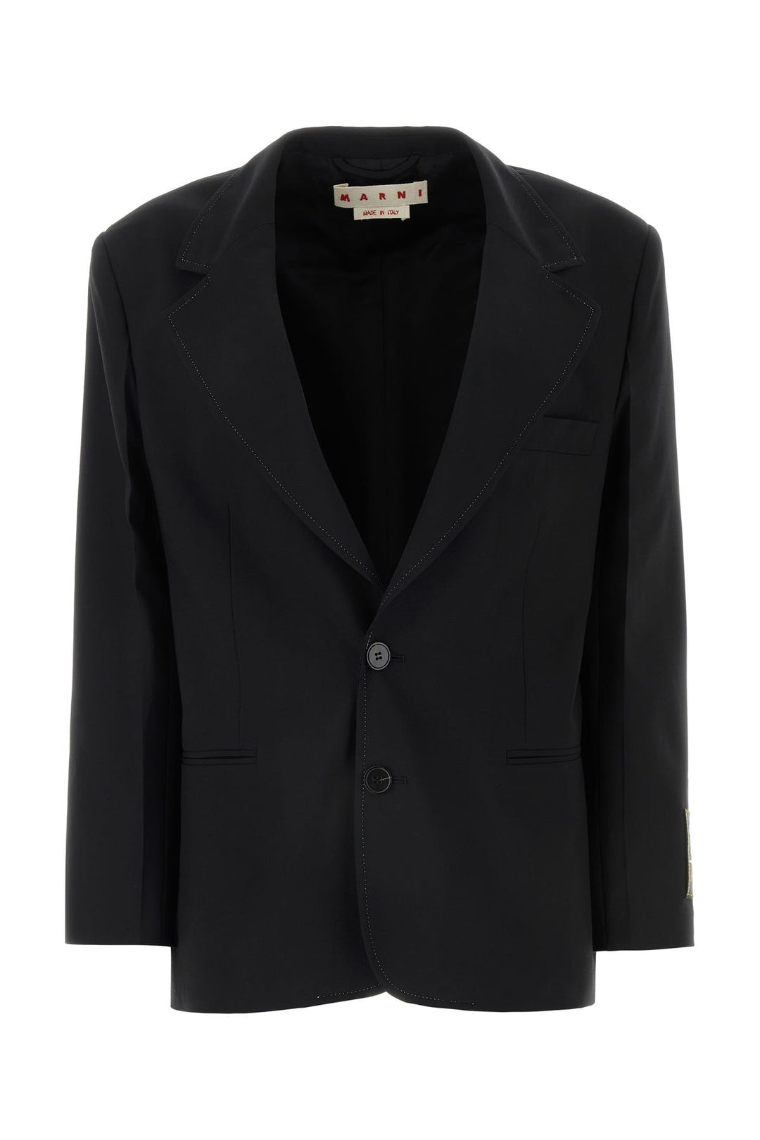 Black polyester stretch blazer