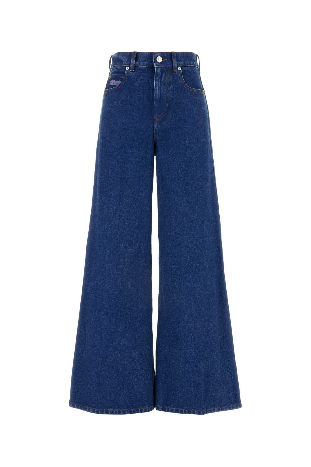 Denim wide-leg jeans