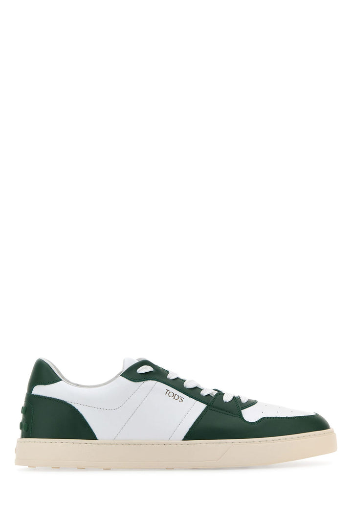 Two-tone leather sneakers