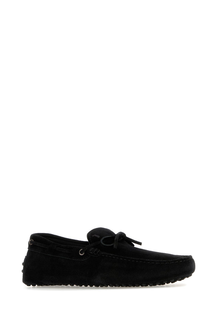 Black suede loafers