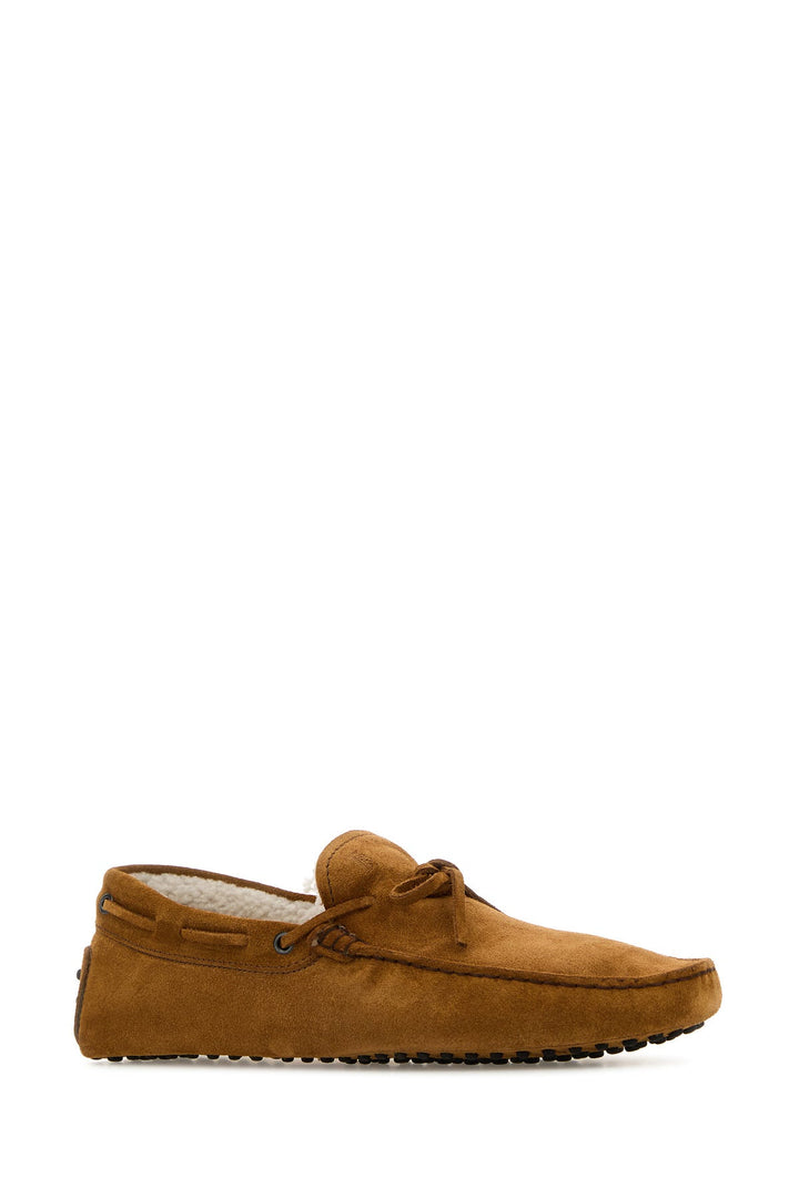 Camel suede loafers