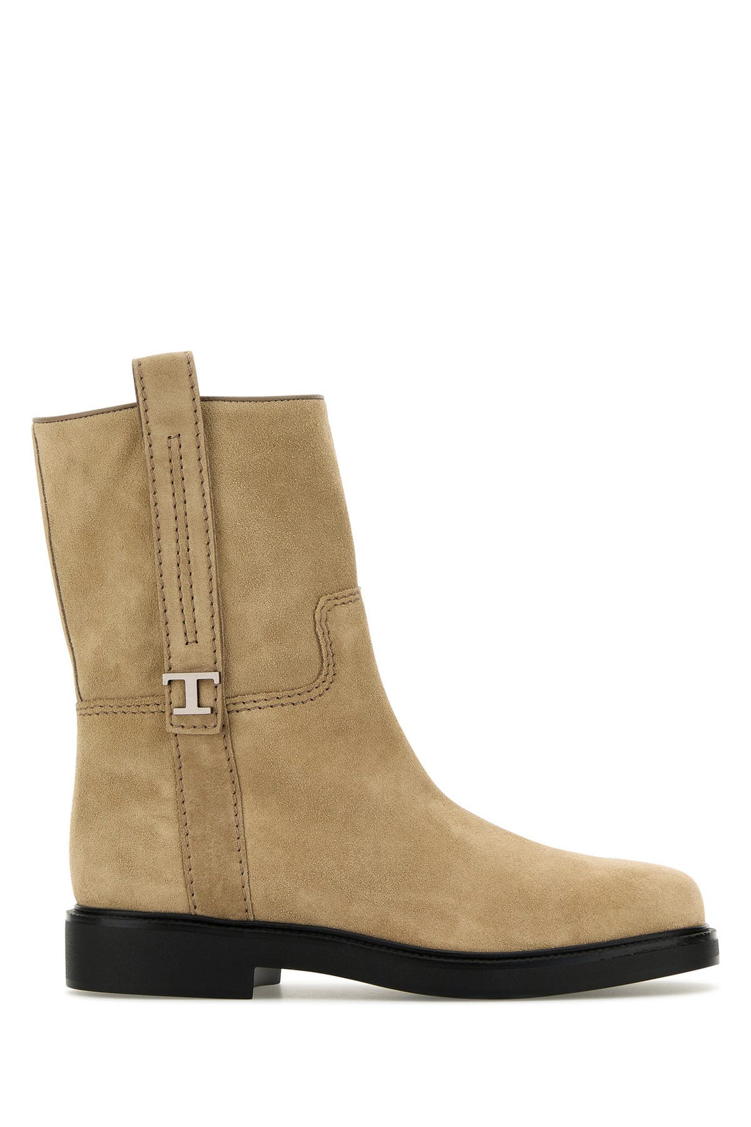 Sand suede ankle boots