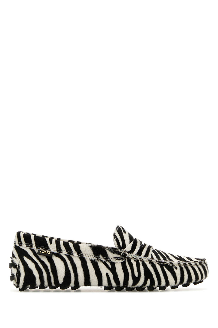 Printed calf hair loafers