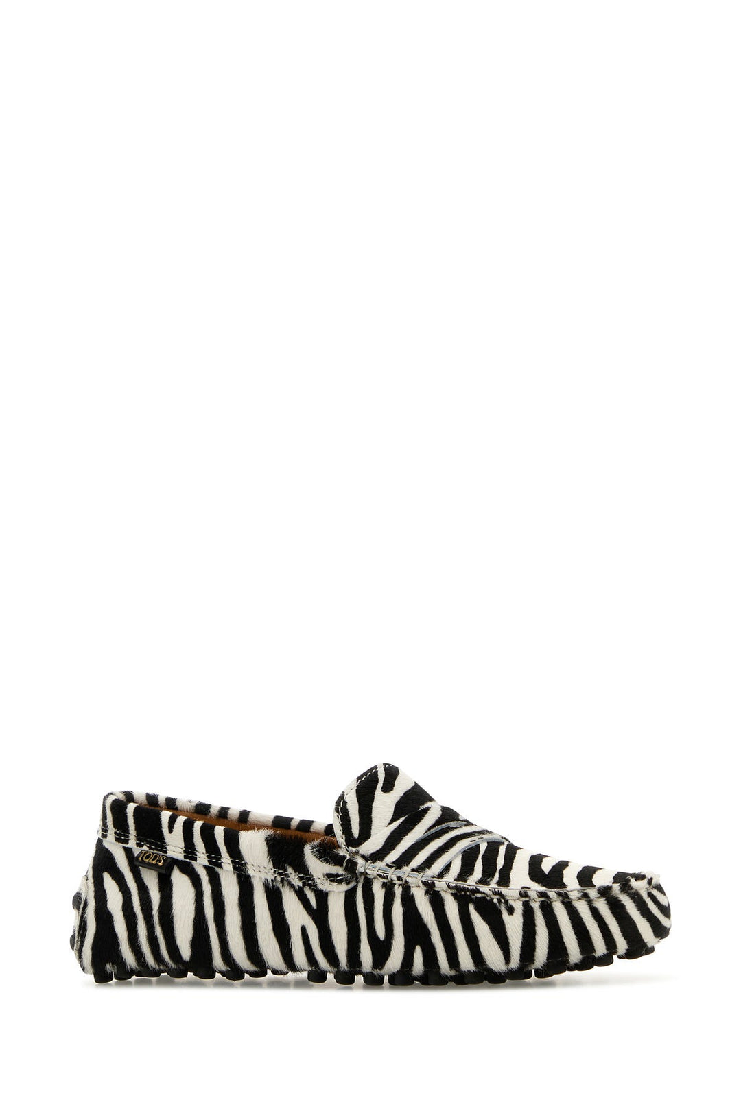 Printed calf hair loafers