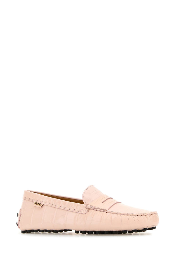 Light pink leather loafers