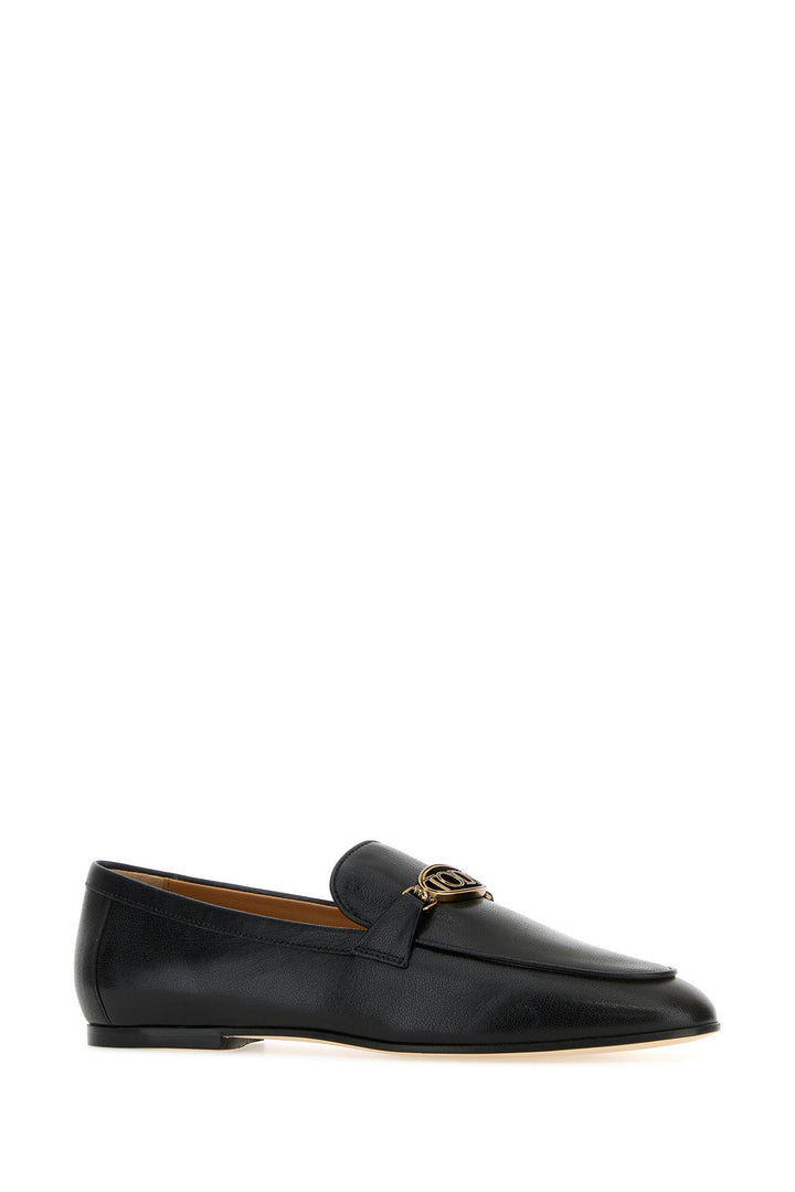 Black leather loafers