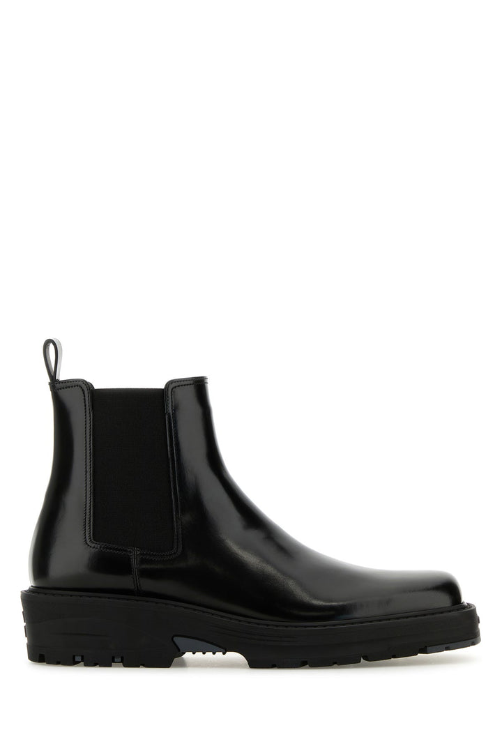 Black leather Chelsea ankle boots