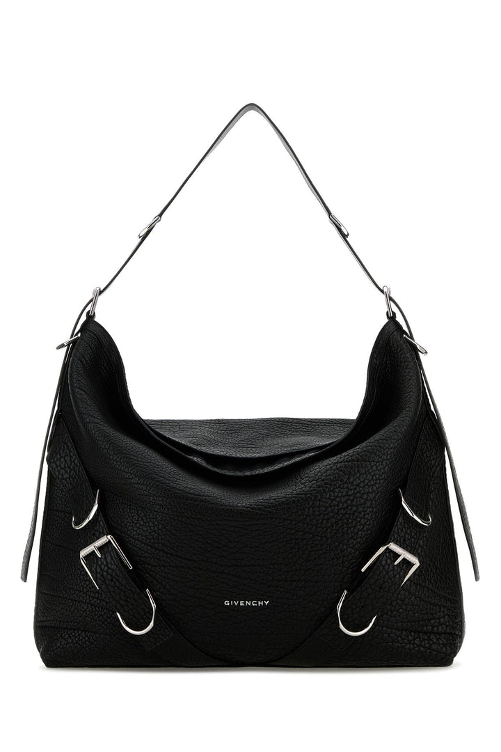 Black leather large Voyou shoulder bag