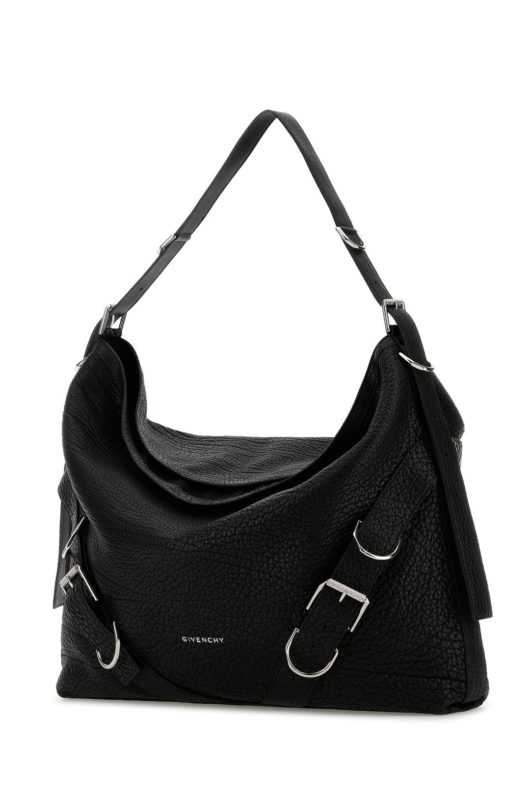 Black leather large Voyou shoulder bag