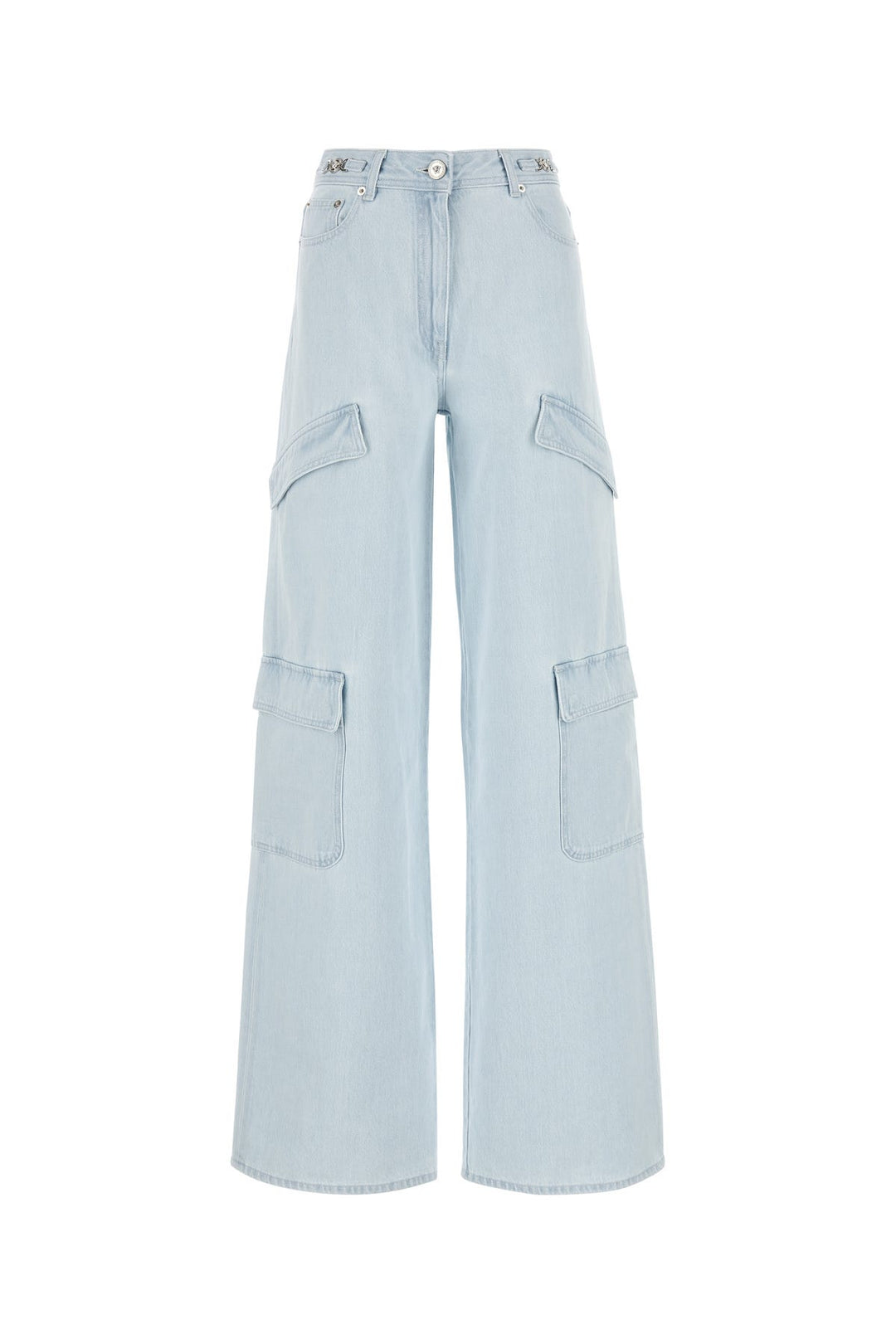 Light blue denim cargo jeans