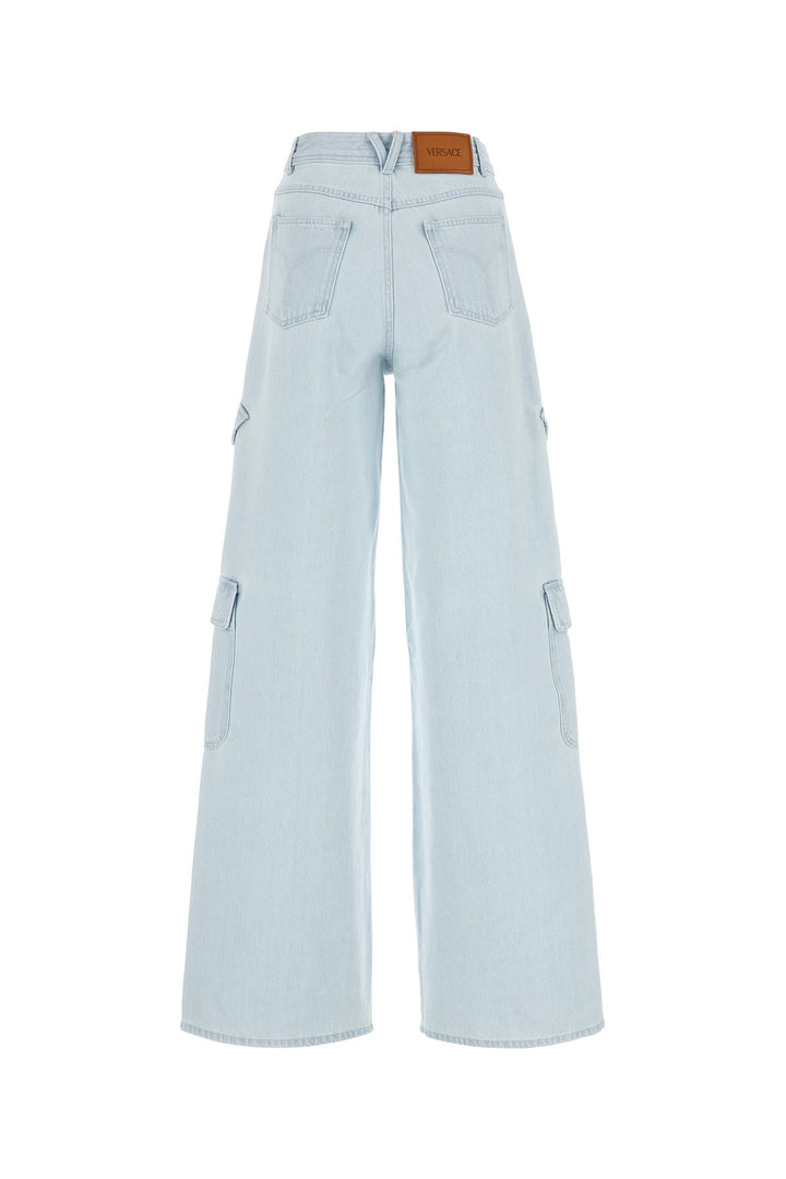 Light blue denim cargo jeans