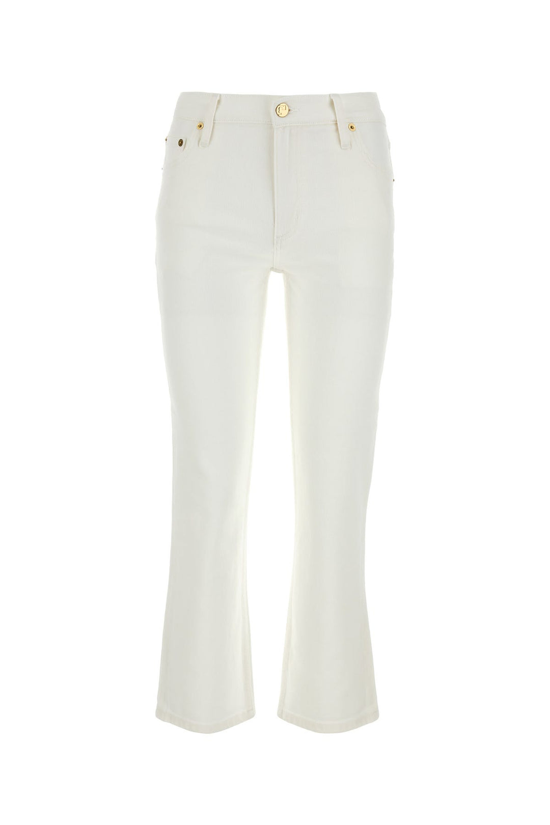 White stretch denim jeans