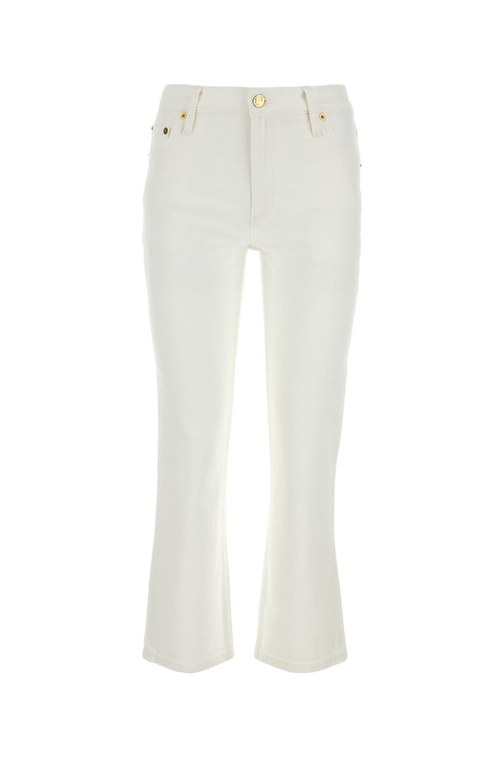 White stretch denim jeans