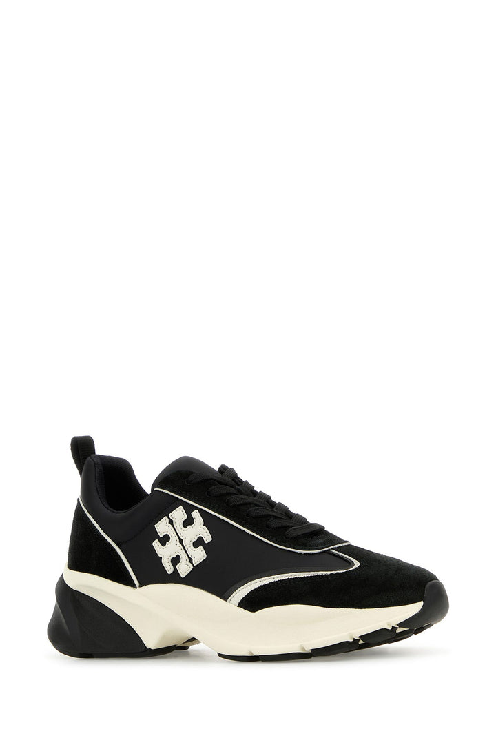 Black fabric and suede Good Luck sneakers