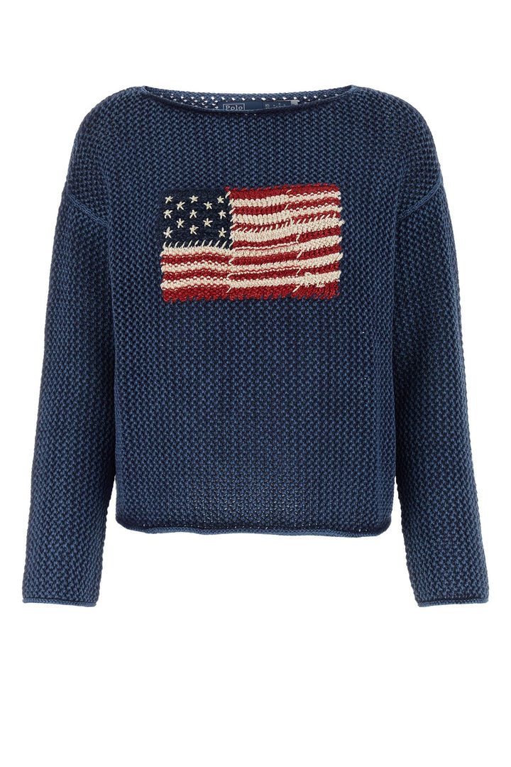 Blue cotton sweater