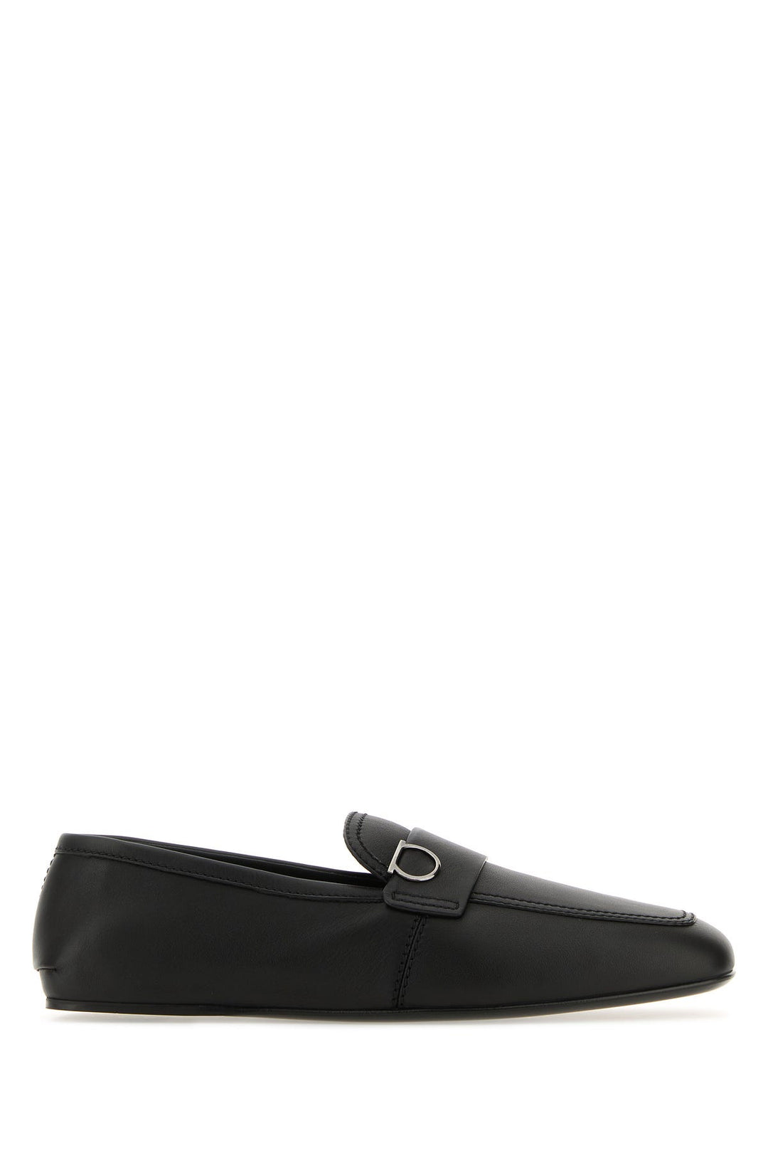 Black leather Debros loafers