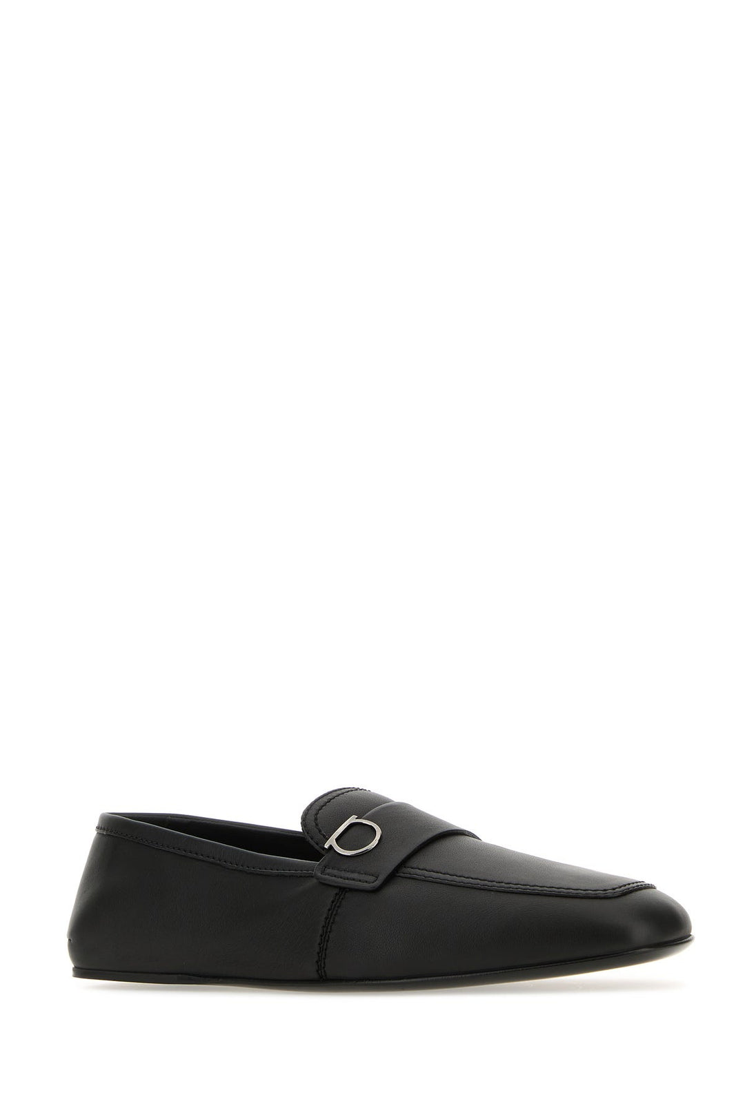 Black leather Debros loafers