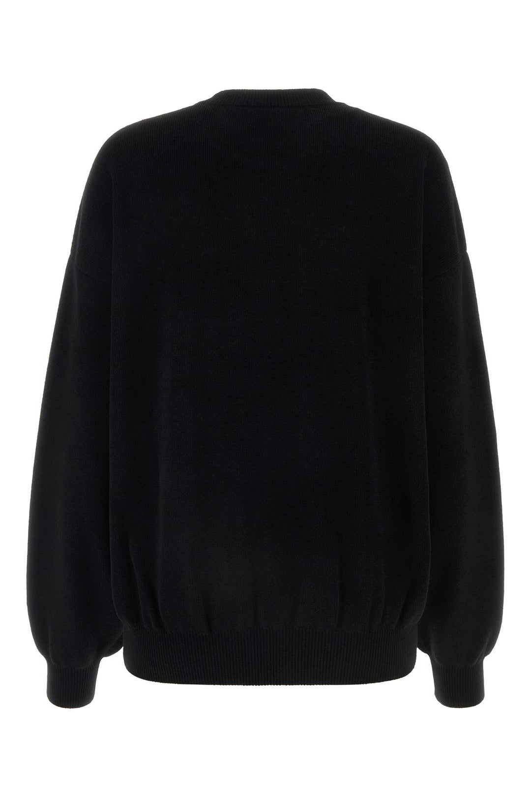 Black stretch polyester blend sweater