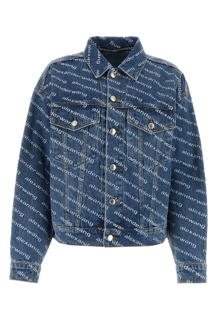 Printed denim oversize jacket