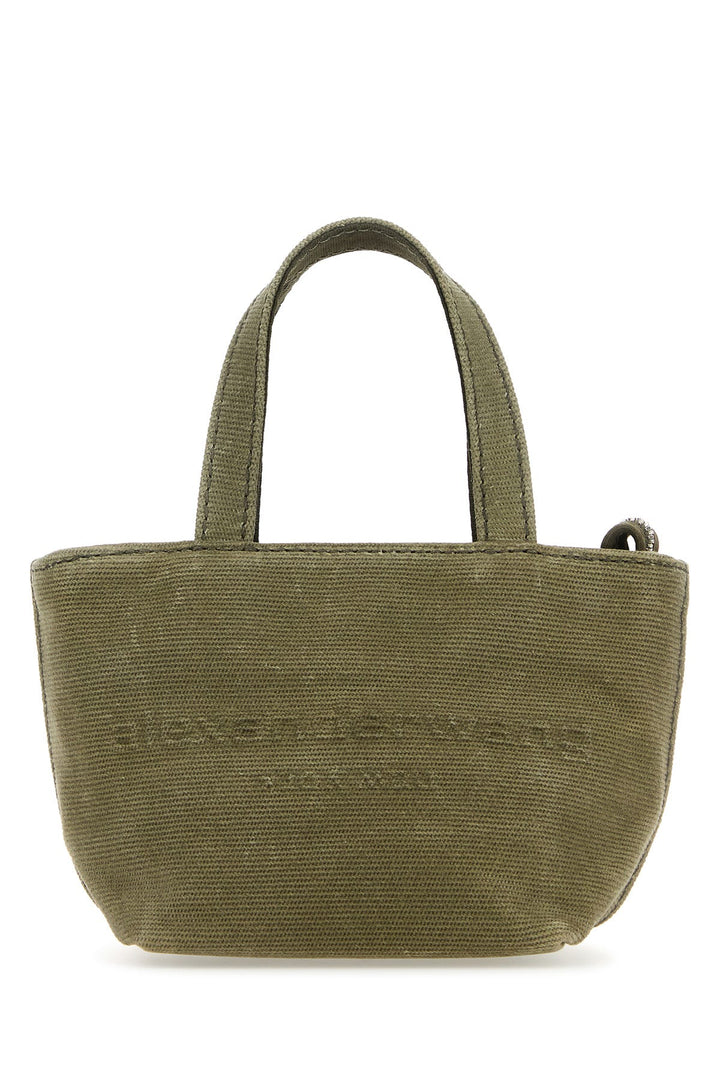 Army green canvas handbag