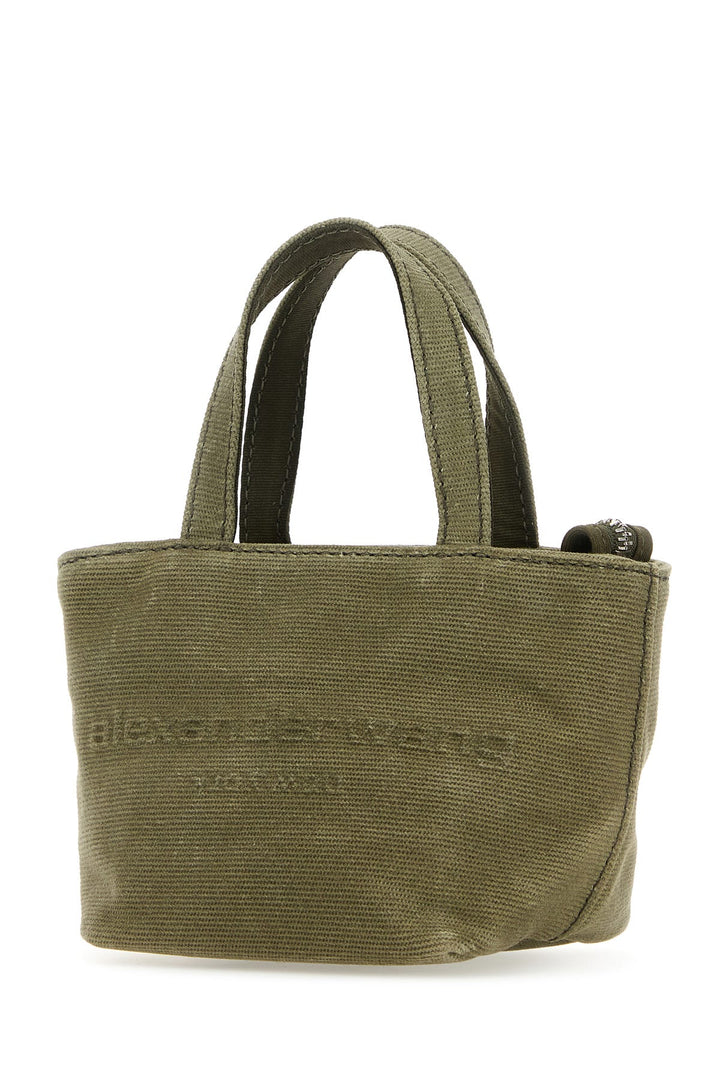 Army green canvas handbag