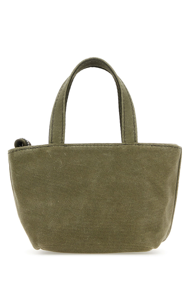 Army green canvas handbag