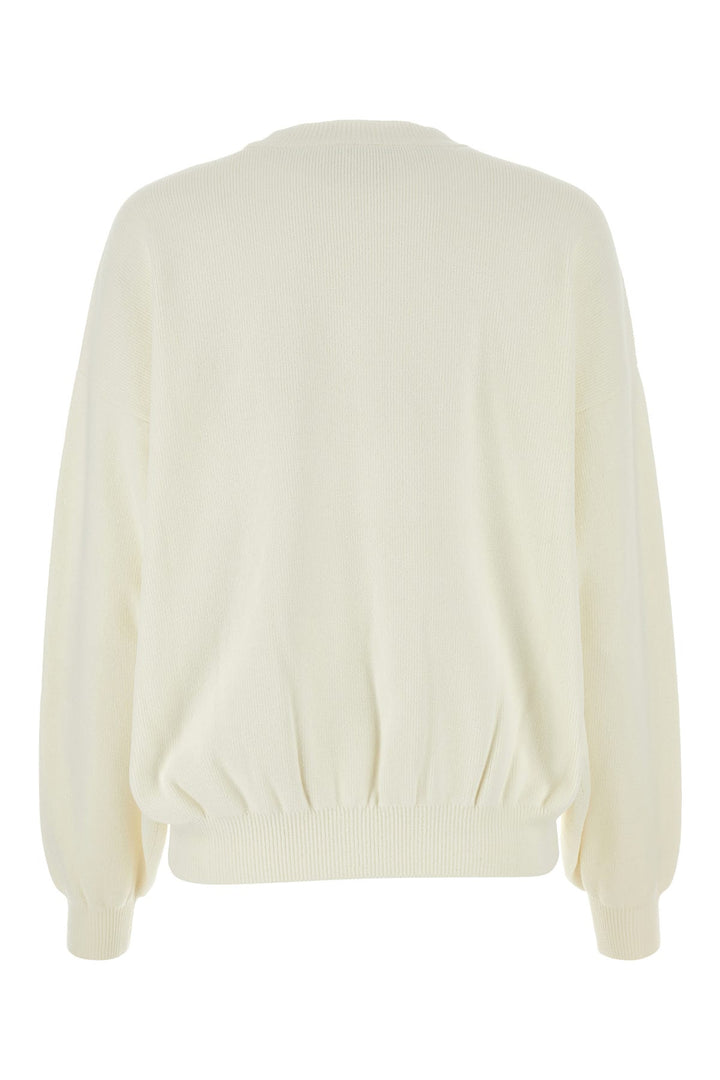 Ivory stretch polyester blend sweater