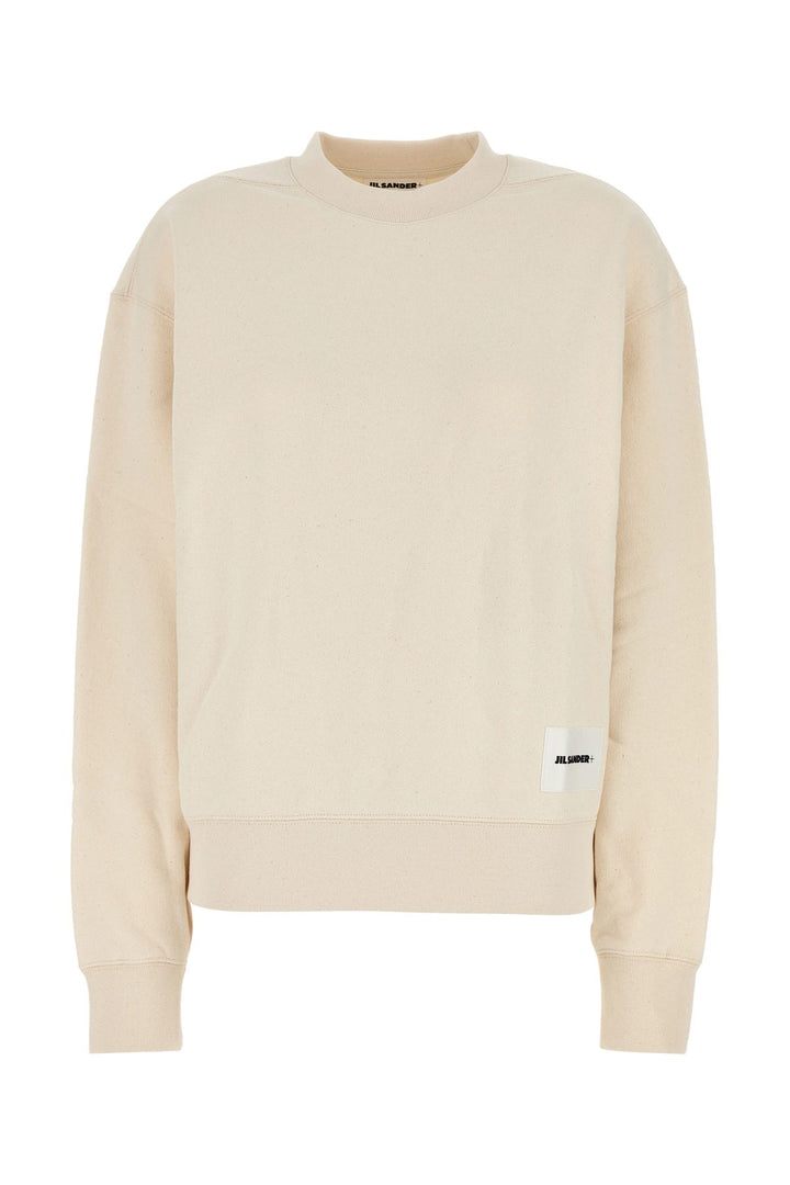 Melange cream cotton oversize sweatshirt