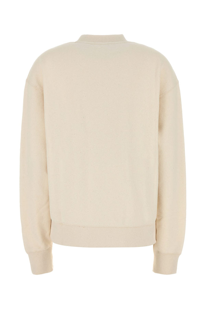 Melange cream cotton oversize sweatshirt