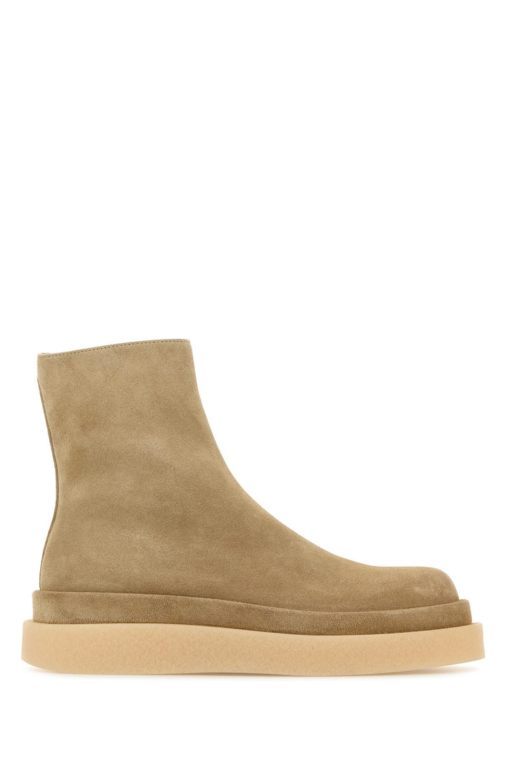 Sand suede ankle boots