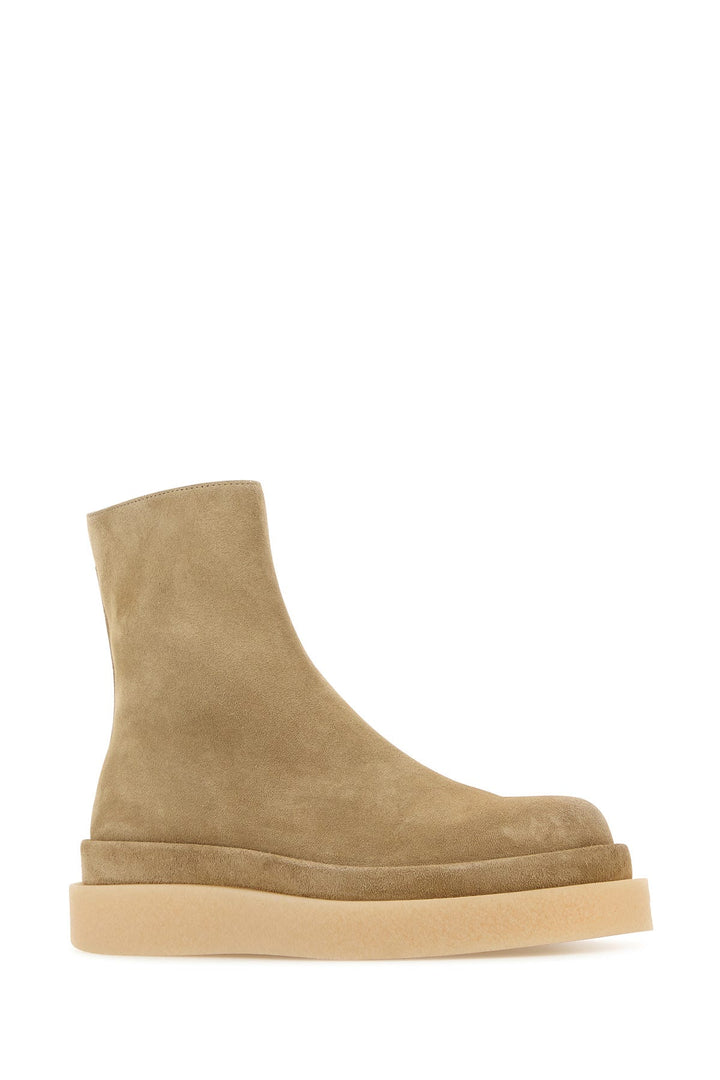 Sand suede ankle boots