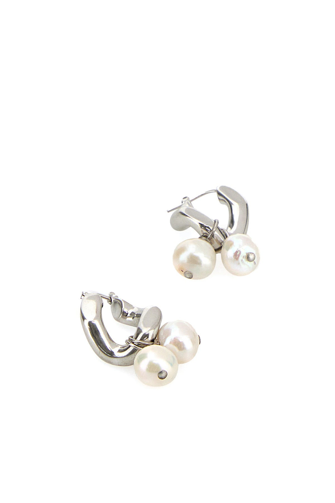 Silver metal earrings