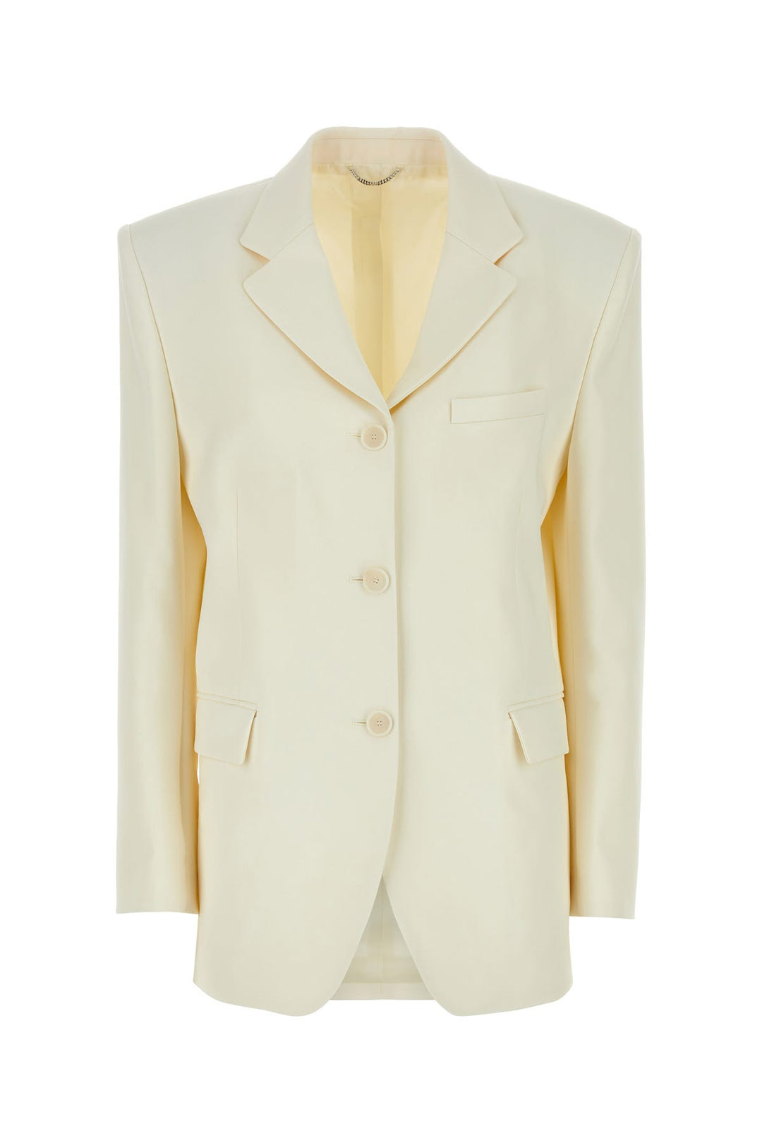 Ivory wool blend oversize blazer