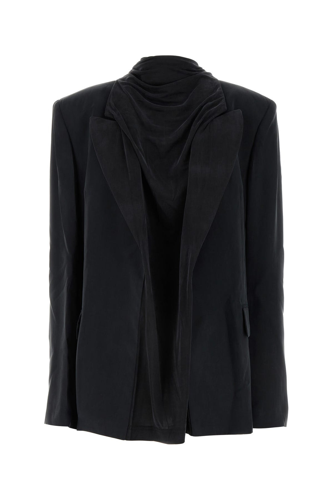 Charcoal cupro oversize blazer