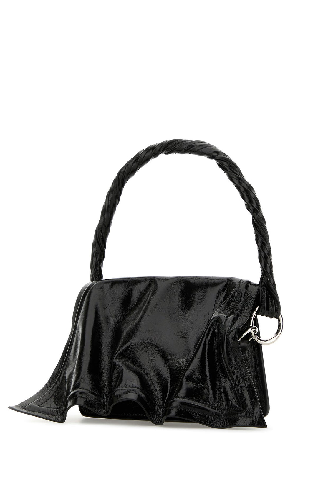 Black leather handbag