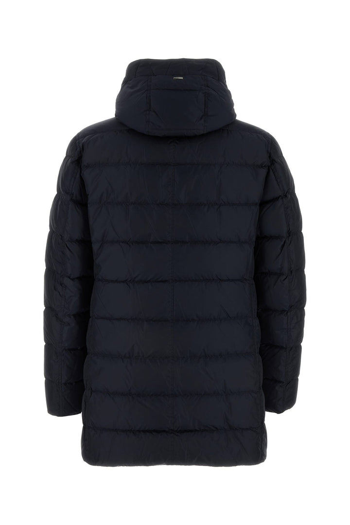 Navy blue nylon down jacket